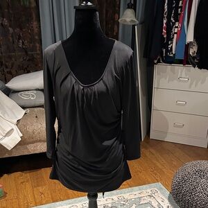 New York & Company Charcoal Ruched Tunic